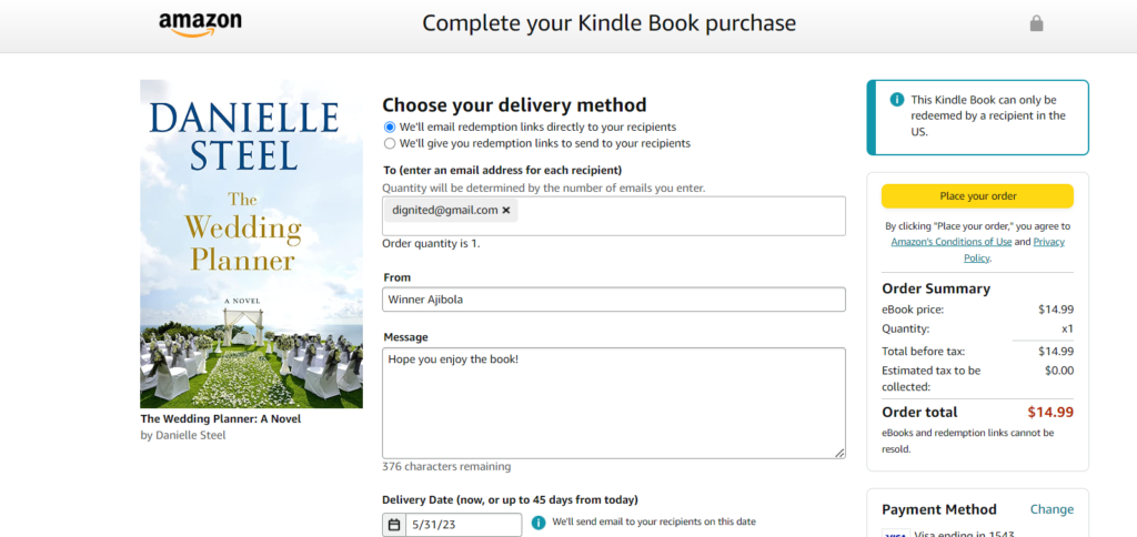 place ebook order