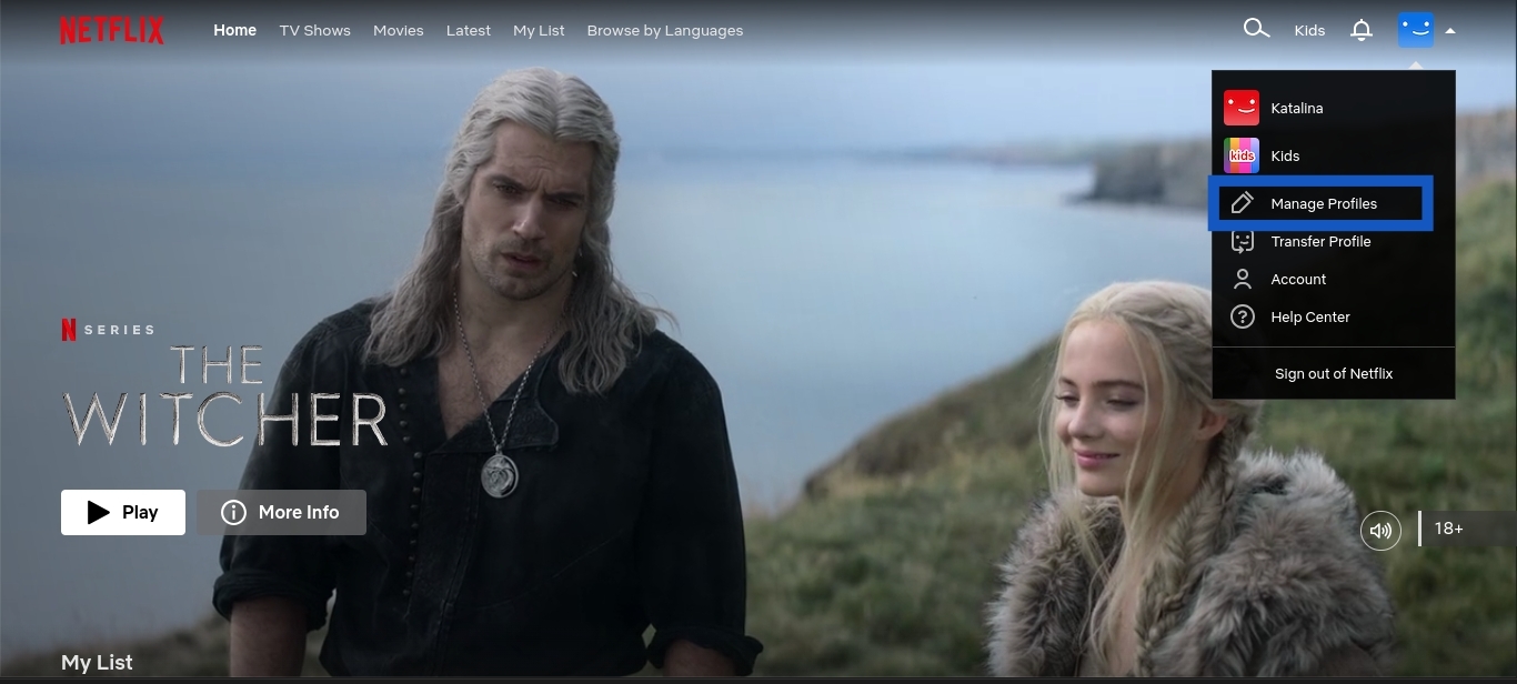 Manage Profiles on Netflix