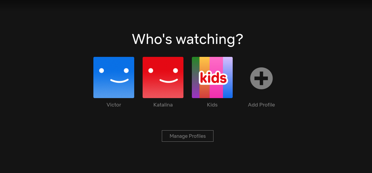 Screenshot of Netflix Profile