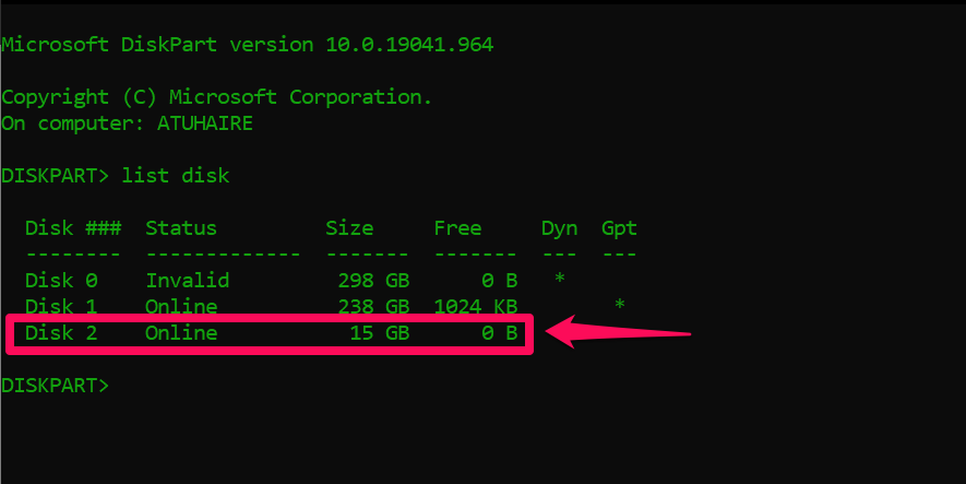 command prompt diskpart assign drive letter