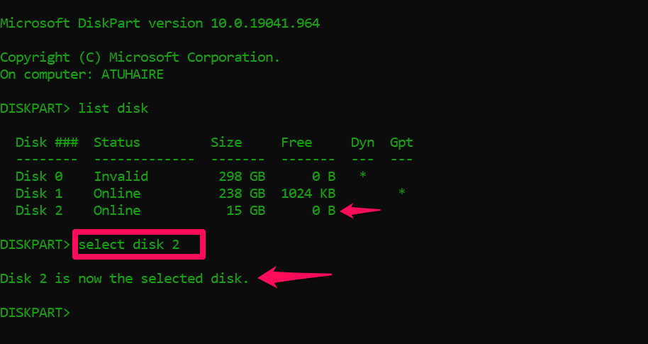 command prompt diskpart assign drive letter