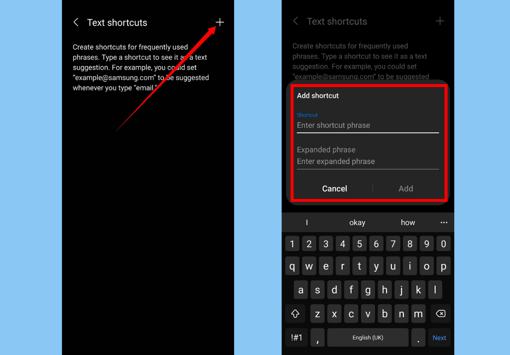 Text Replacement Shortcuts Samsung