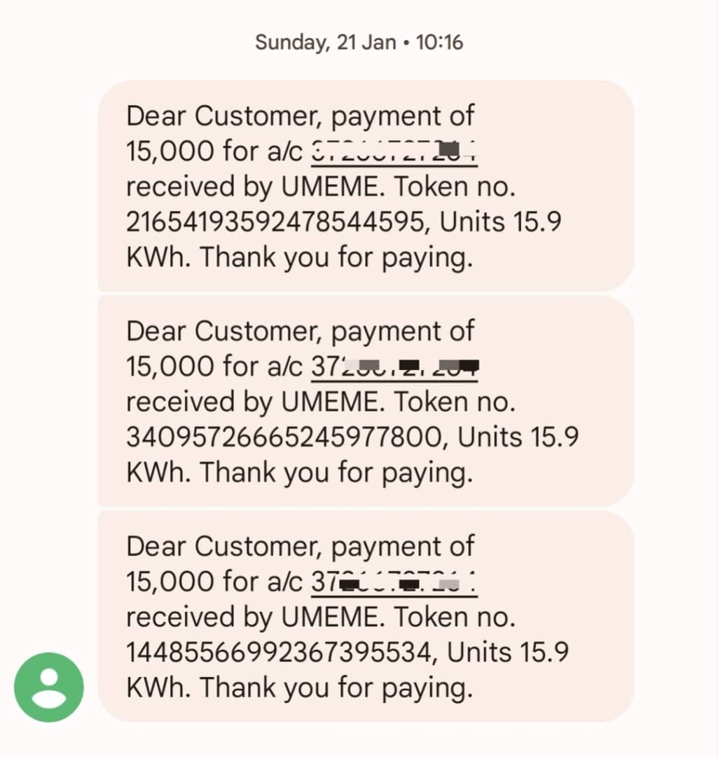 Umeme Yaka Upgrade Tokens 